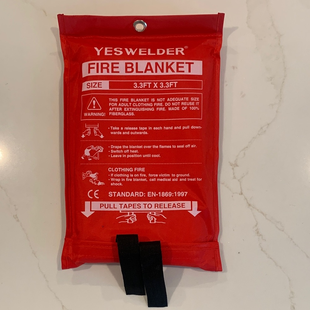 Red Fire Blanket - 3.3ft x 3.3ft